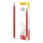 Dollar My Pencil Black Lead Pencil With Eraser, Red Body, 12-Pack, PH456