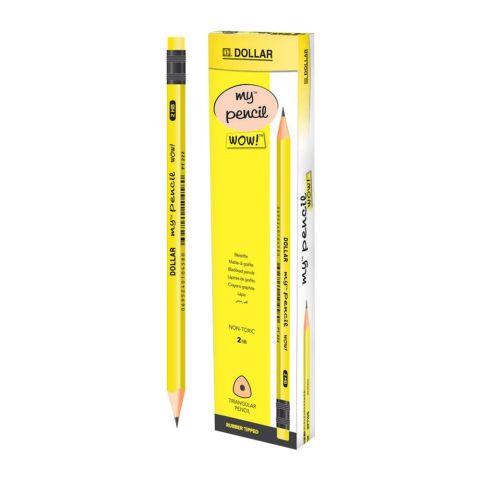Dollar My Pencil Wow! Black Lead Pencil With Eraser HB 2, Yellow Body, 12-Pack, PT222 Dollar My Pencil Wow! Black Lead Pencil With Eraser HB 2, Yellow Body, 12-Pack, PT222 - Image 1