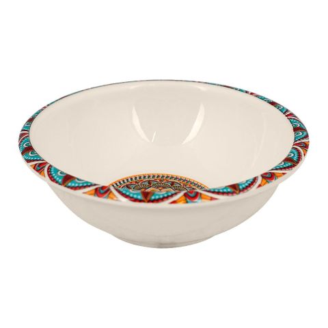 Sky Melamine Ajrak Print Bowl, 4 Inches, Cultural Design, Durable Tableware Sky Melamine Ajrak Print Bowl, 4 Inches, Cultural Design, Durable Tableware - Image 1
