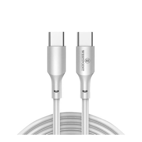 West Point 2.4A Type C Fast Charging Cable, 1.0m Length, White, WP-311 West Point 2.4A Type C Fast Charging Cable, 1.0m Length, White, WP-311 - Image 1