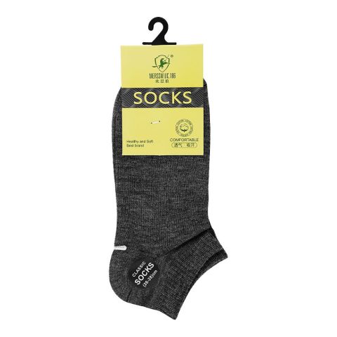 Merssw Men's Short Ankle Socks, Gray, 26 To 28cm Merssw Men's Short Ankle Socks, Gray, 26 To 28cm - Image 1