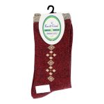 Knit Line Diabetic Socks, Maroon