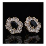 SJ Women's Earrings Jewellery, Golden Black, ER00280