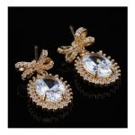 SJ Women's Earrings Jewellery, Golden White, ER00287