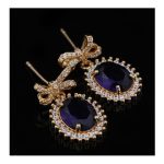 SJ Women's Earrings Jewellery, Golden Purple, ER00290