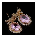 SJ Women's Earrings Jewellery, Golden Pink, ER00292