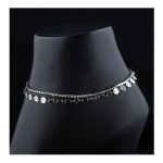 SJ Women's Anklet Jewellery, Silver White, AK00617