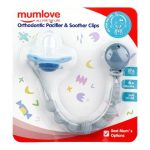 Mum Love Orthodontic Pacifiers & Soother Clips, BPA Free, 6+ Months, Grey, P1039-8 M