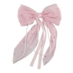 SJ Women's Hair Clip Bow, Pink, BW-0083