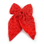 SJ Women's Hair Clip Bow, Red, BW-0085