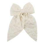 SJ Women's Hair Clip Bow, Off White, BW-0086
