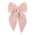 SJ Women's Hair Clip Bow, Peach, BW-00123