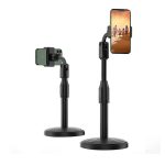 Adjustable Mobile Phone Stand Holder for Desk with Round Base, Retractable Arm, Non-Slip, Foldable, and Ergonomic Design for Comfortable Viewing and Charging, Compatible with Smartphones and Tablets