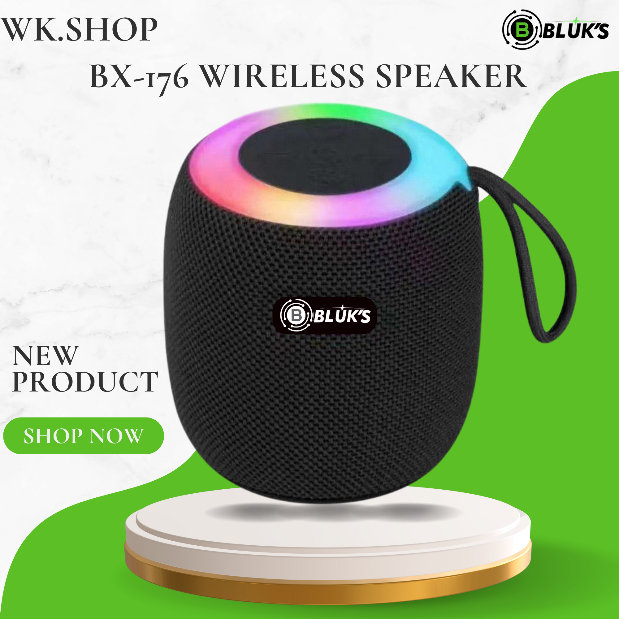 Bluk's BX-176 Bluetooth Speaker with RGB Lights – 5W Sound, Long-Lasting Battery, TWS & Wireless Connectivity 🎧* Bluk\'s BX-176 Bluetooth Speaker with RGB Lights – 5W Sound, Long-Lasting Battery, TWS & Wireless Connectivity 🎧* - Image 1